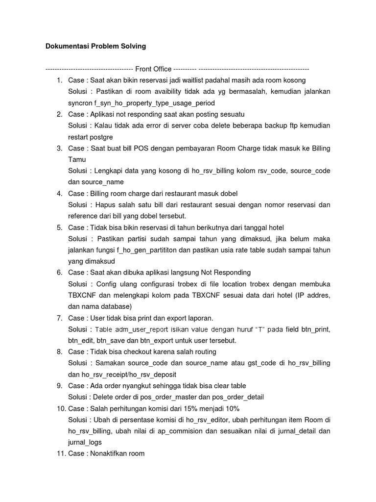 Dokumentasi Problem Solving | PDF