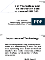 Influence of Technology and Software On Instruction Sets: Up To The Dawn of IBM 360