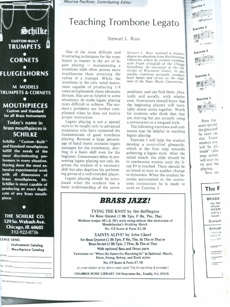 Teaching Trombone Legato PDF