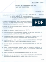 Question Paper of BALLB - IX-Law and Education PDF