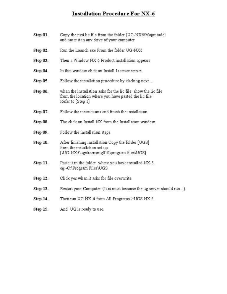 NX-6 Installation Guide | PDF | Computer File | Areas Of Computer Science