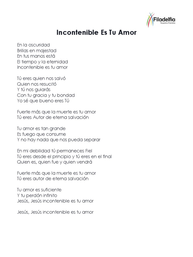 Lista de Canciones (Filadelfia) PDF Cristo (título) Amor