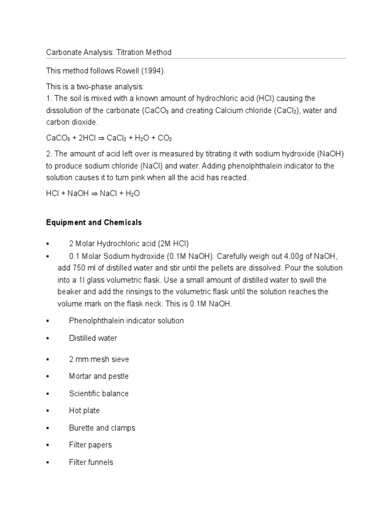 Carbonate Analysis | PDF | Sodium Hydroxide | Titration