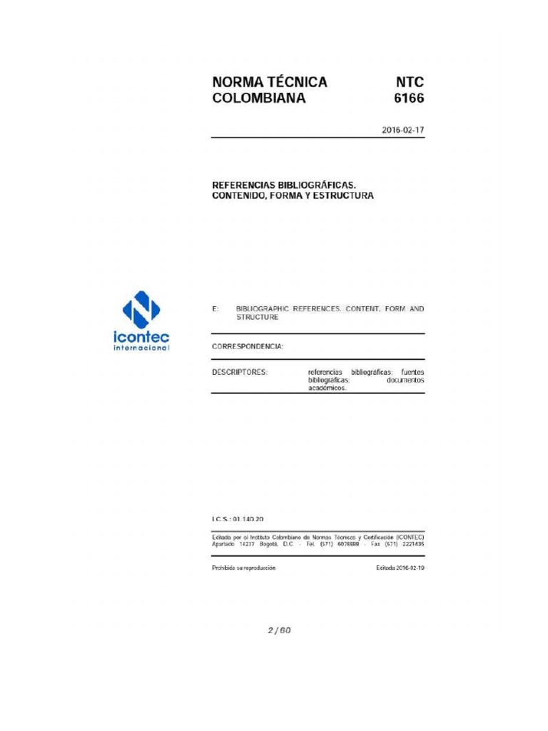 Norma Icontec NTC 6166 1 5 | PDF