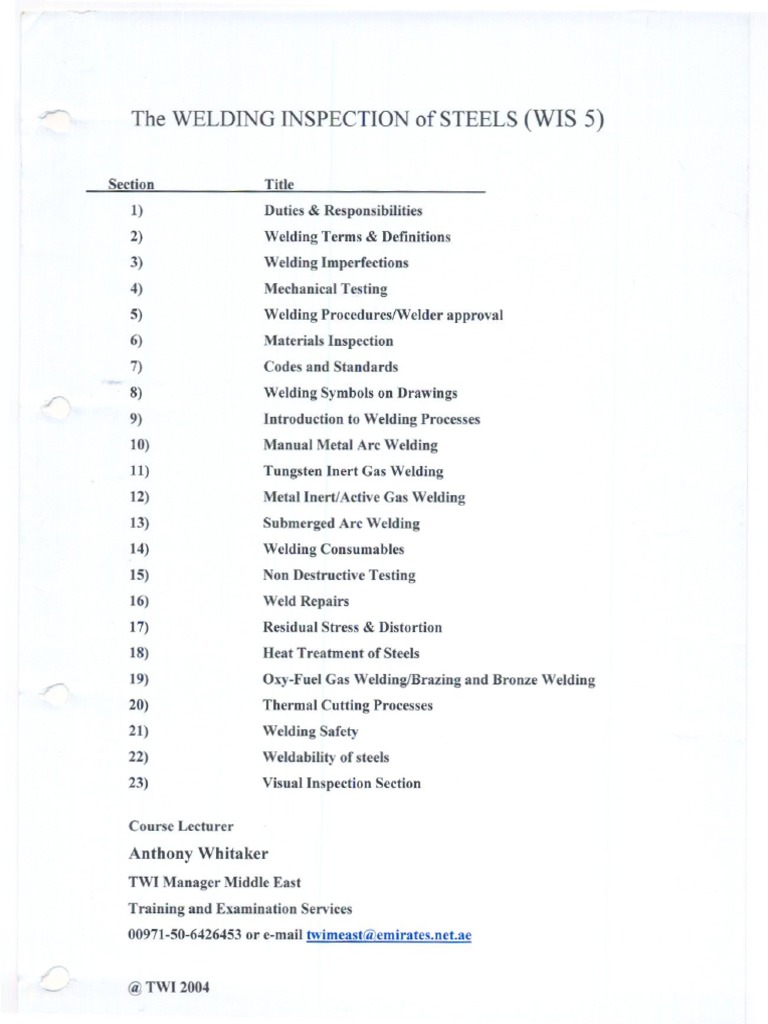 TWI CSWIP Study Guide | PDF