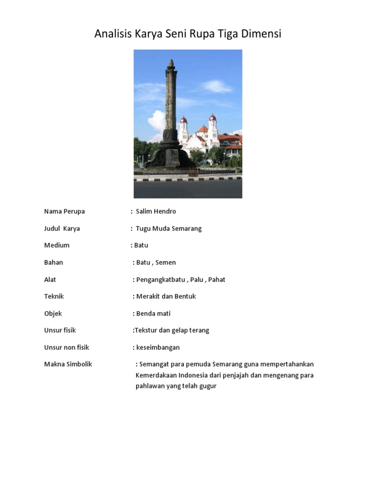 Analisis Karya Seni Rupa Tiga Dimensi Sm