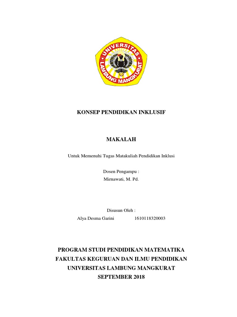 Makalah Pendidikan Inklusif Tugas 1