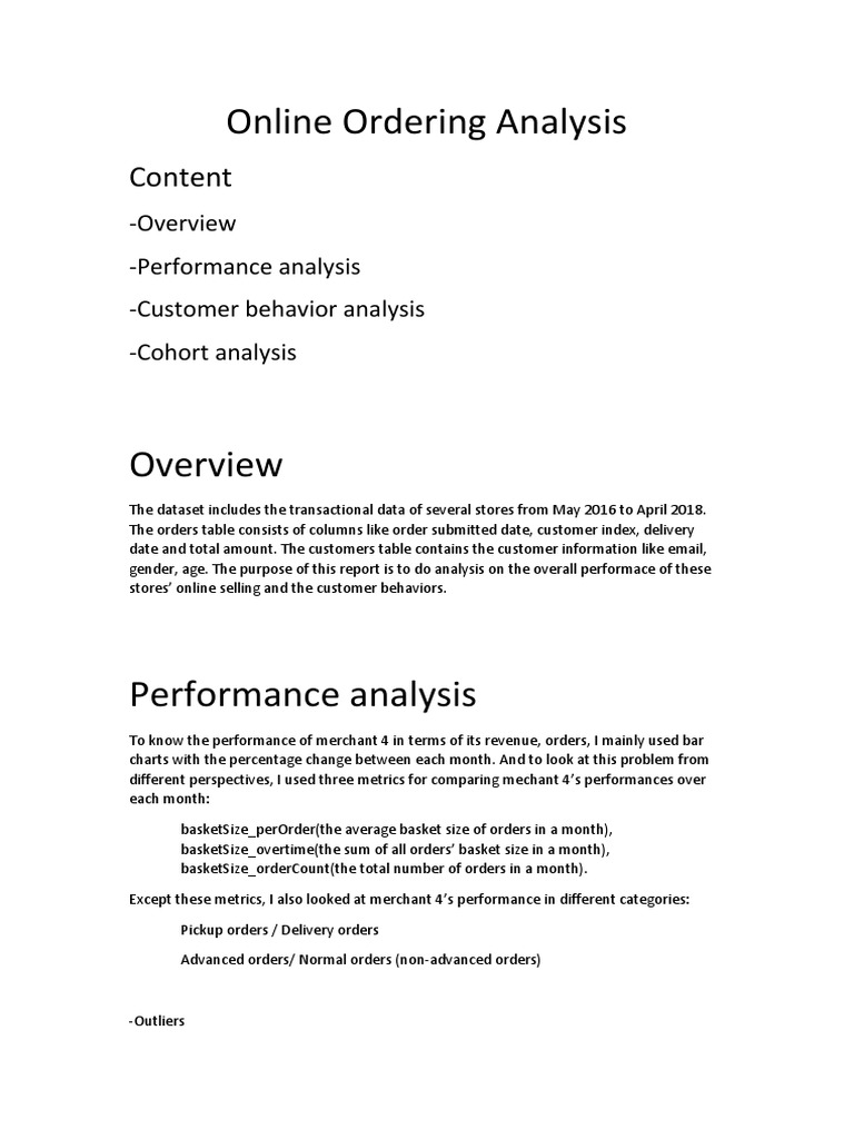 Online Ordering Performance Insights | PDF | Information Technology ...