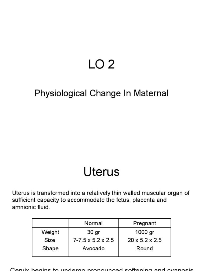 Physiological Change in Maternal | PDF | Breast | Vagina