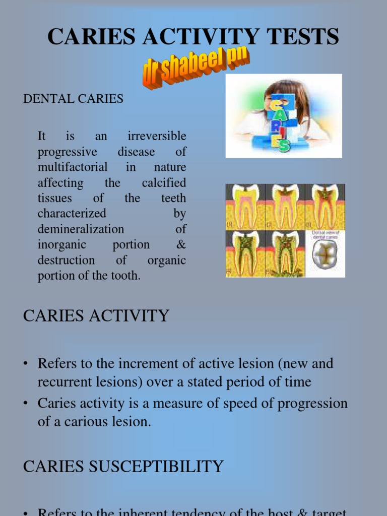 Caries Activity Tests Overview | PDF | Saliva | Dentistry