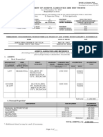 Sworn Statement of Assets, Liabilities and Net Worth