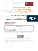 Effect of Use of Knowledge and Skills on the Sutstainable Financial Performance of State Owned Sugar Companies in Kenya.