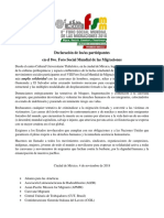 Declaración del 8vo. FSMM 2018