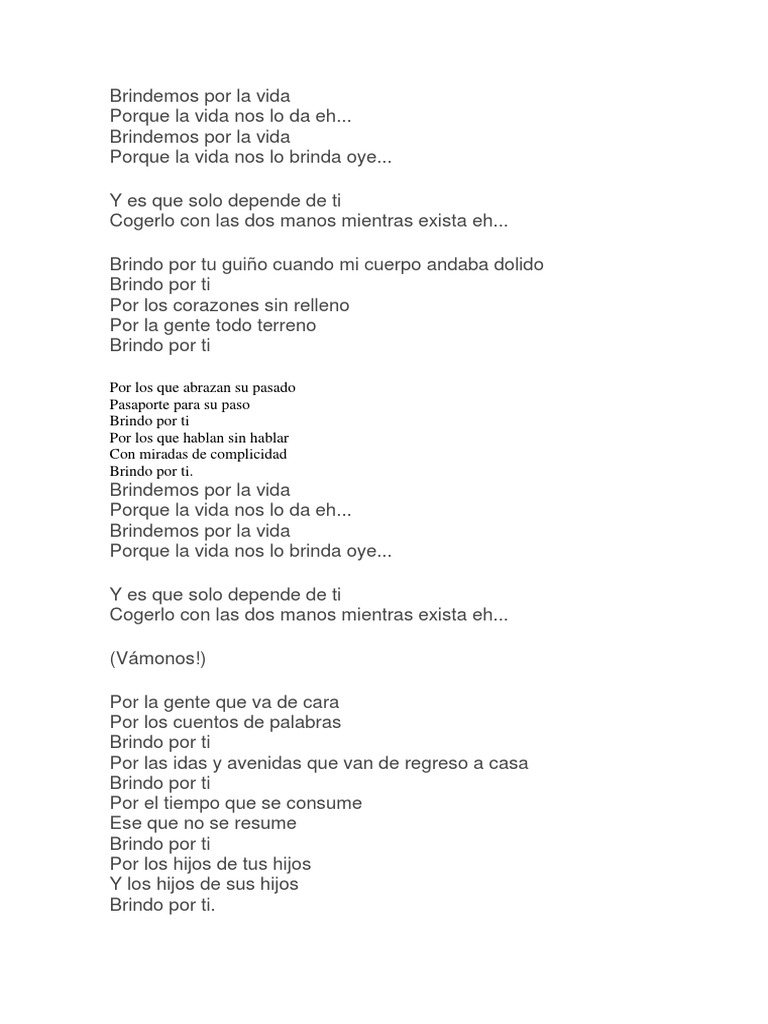 Canción Letra | PDF | Estudios de idiomas extranjeros | Arte