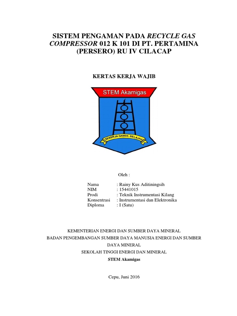 Sistem Pengaman Pada Recycle Gas Compressor Pdf