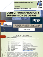 Programación y supervisión de obras universidad tecnológica de los Andes