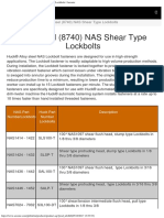 Alloy Steel (8740) NAS Shear Type Lockbolts - Arconic