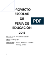 Proyecto Escolar de Feria de Ciencias 2018