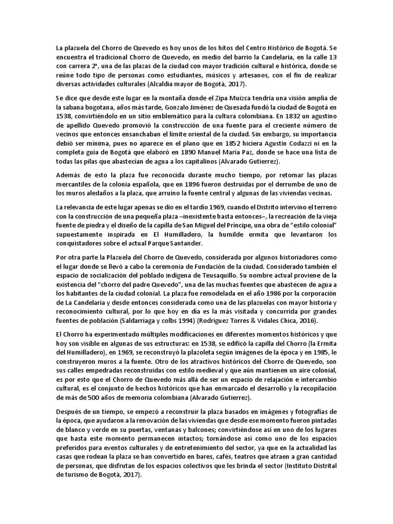 Chorro de Quevedo PDF Bogotá