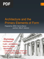 Architecture and the Primary Elements of Form