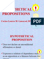 Hypothetical Propositions: Carina Lauren M. Lumacad, RN