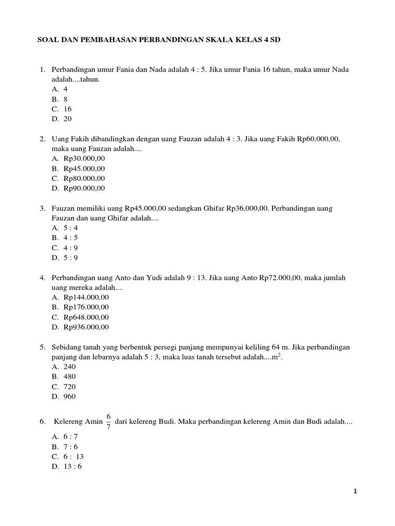 Perbandingan Dan Skala