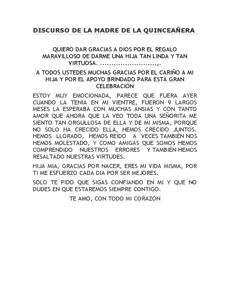 Discurso de La Madre de La