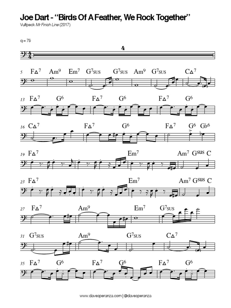Vulfpeck Birds of A Feather Joe Dart Bass Transcription PDF