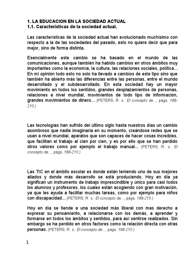 La Educacion en La Sociedad Actual | PDF | Aprendizaje | Monedas de ...