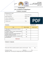Training Report Form B - 1: Evaluation of Training Report Evaluators Assessment