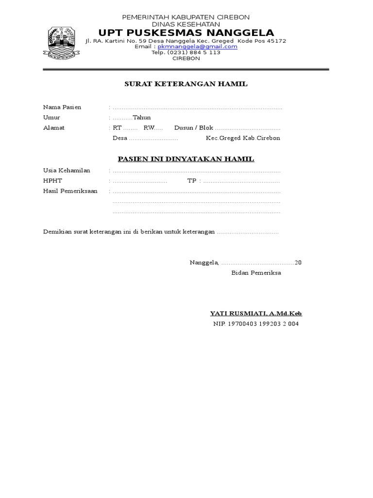 Surat Keterangan Hamil