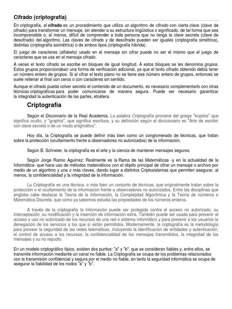 Cifrado Pdf Cifrado Clave Criptografía