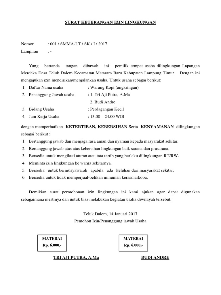 Surat Keterangan Izin Lingkungan Pdf