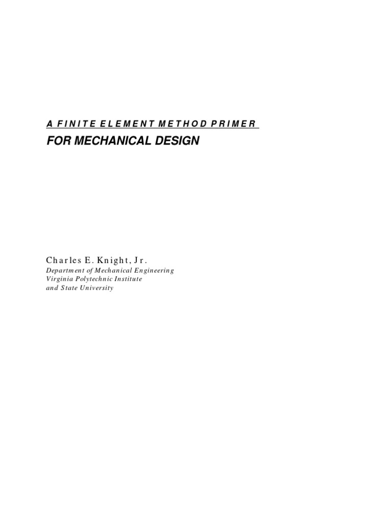 For Mechanical Design: A Finite Element Method Primer | PDF | Buckling ...
