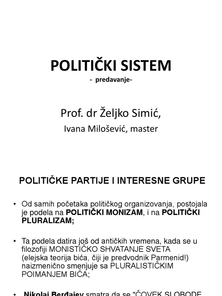 Politicki Sistem - Izborni Sistem | PDF