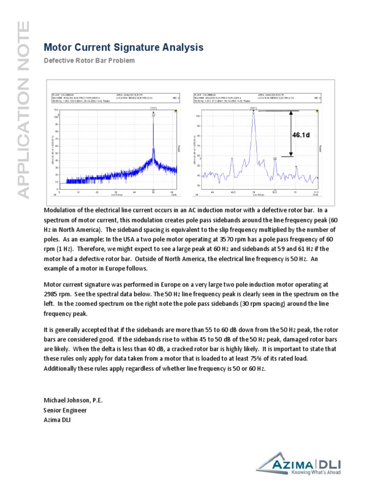 Motor Current Signature Analysis: Defective Rotor Bar Problem | PDF