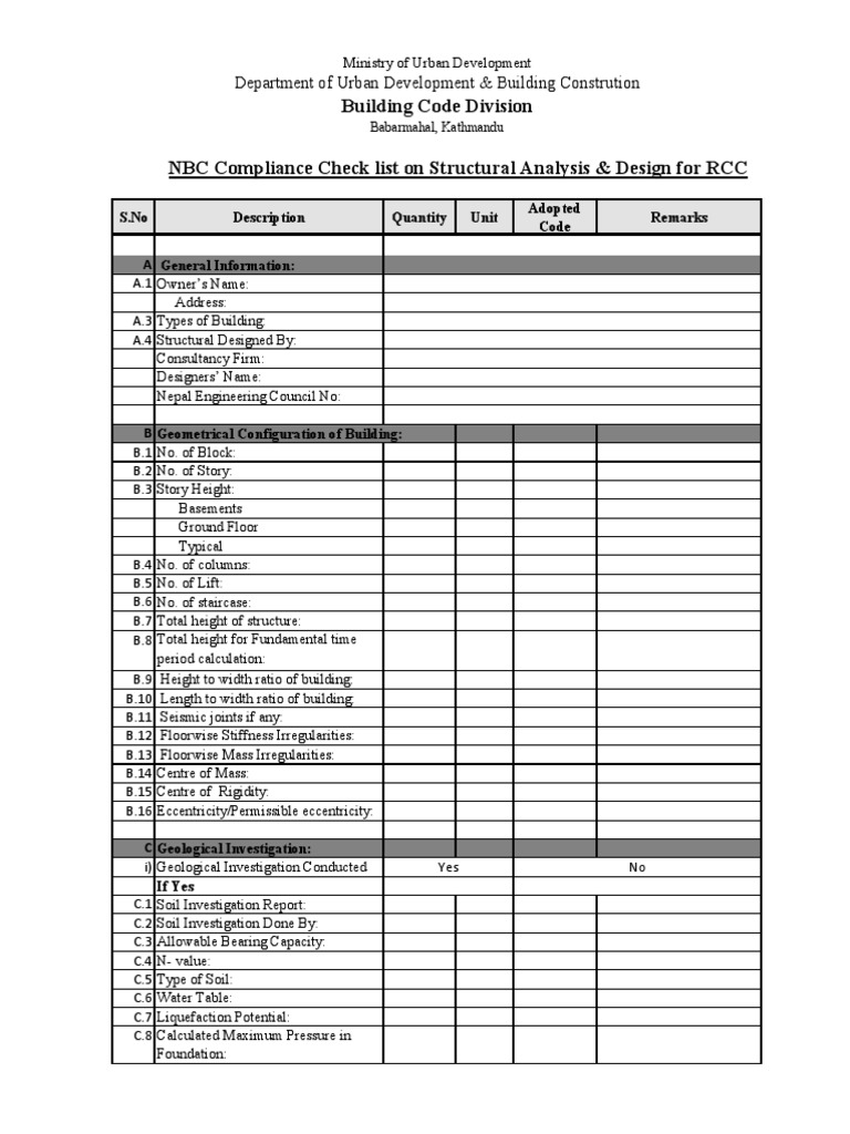 Structural Design Review Checklist | PDF | Structural Analysis ...