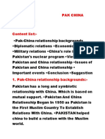 Pak China Relations