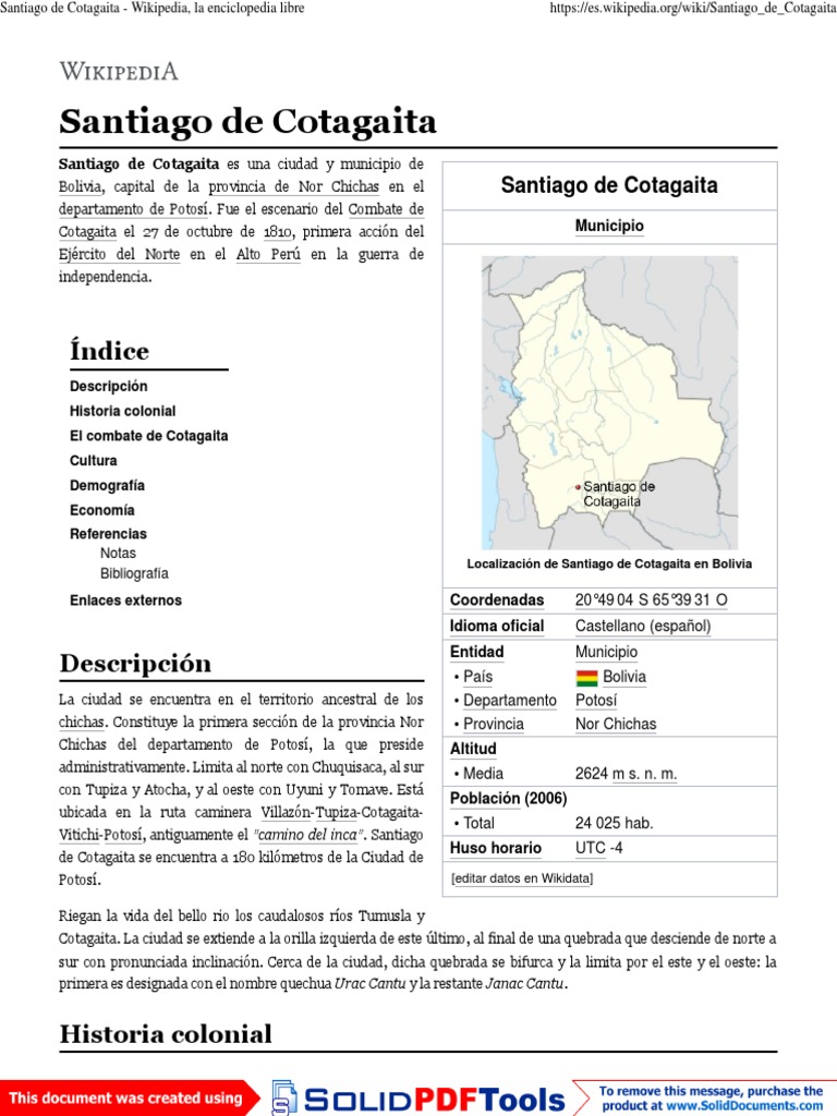 Santiago de Cotagaita PDF Agitación