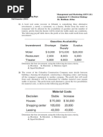 Management Sheet 1 (Decision Making Assignment)