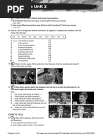 Prepare Level 5 Video Extra Worksheet U2