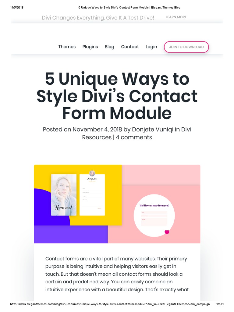 5 Unique Ways To Style Divi's Contact Form Module - Elegant Themes Blog ...