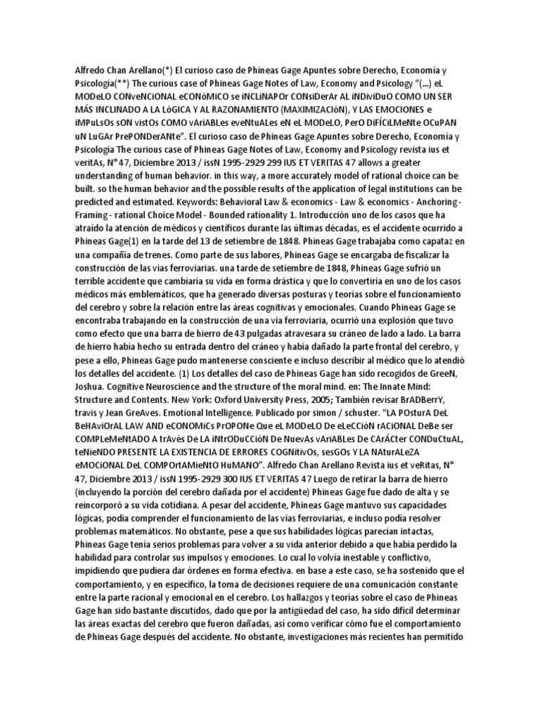 Alfredo Chan Arellano PDF Racionalidad Las emociones