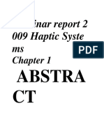 Seminar Report 2 009 Haptic Syste MS: Abstra CT