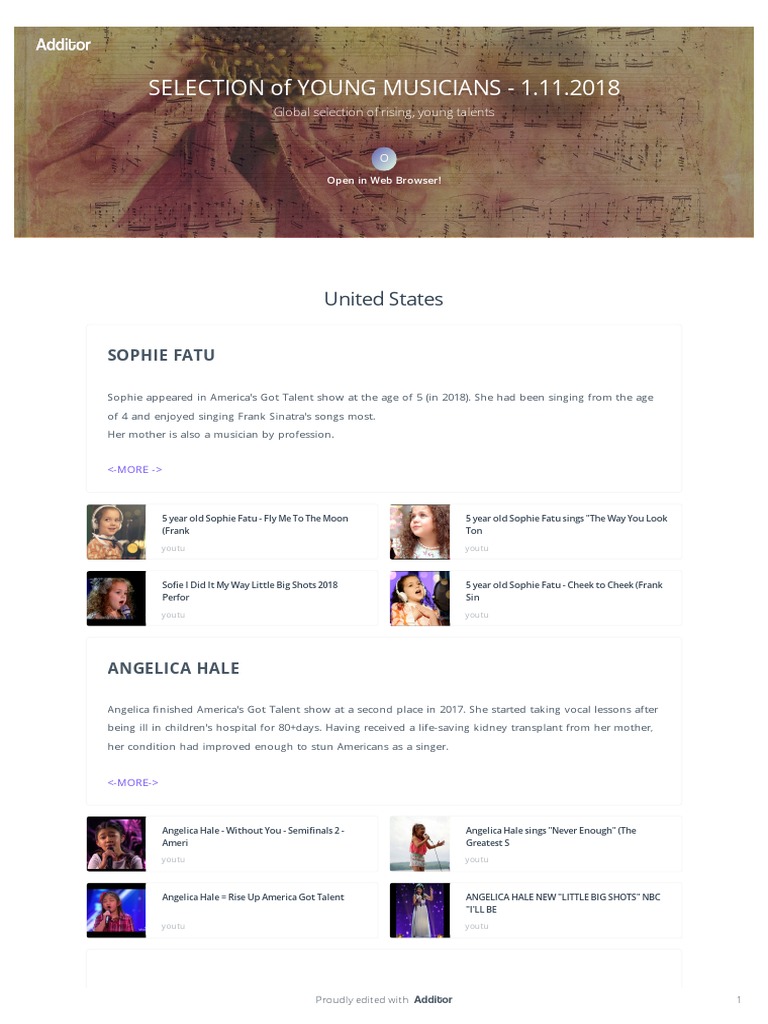 Young Musical Prodigies | PDF | Singing | Performing Arts