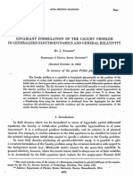 Covariant Formulation of The Cauchy Problem in Generalized Electrodynamics and General Relativity