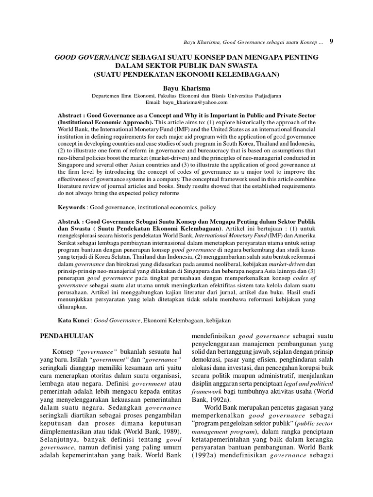 Good Governance in Public and Private Sectors | PDF | Finance & Money ...