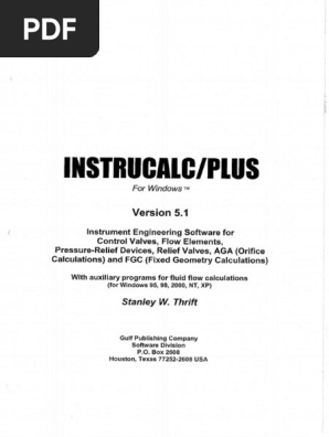 Instrucalc 5 1 User Manual Valve Microsoft Windows