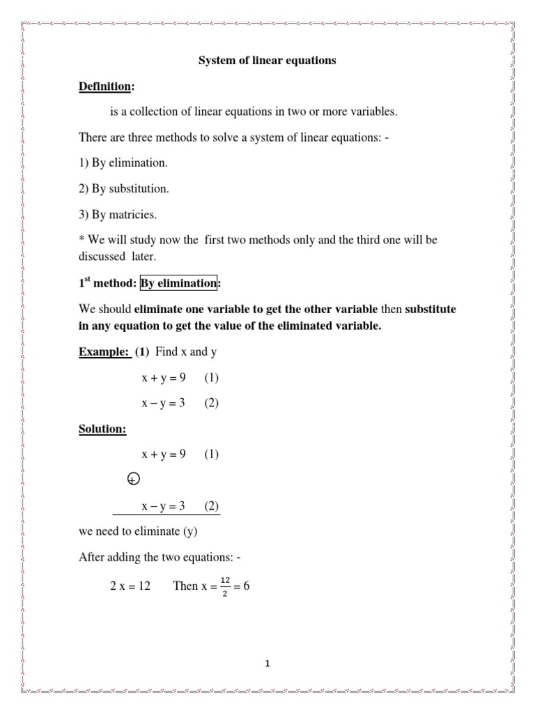 Part 2 2018 | PDF | System Of Linear Equations | Equations