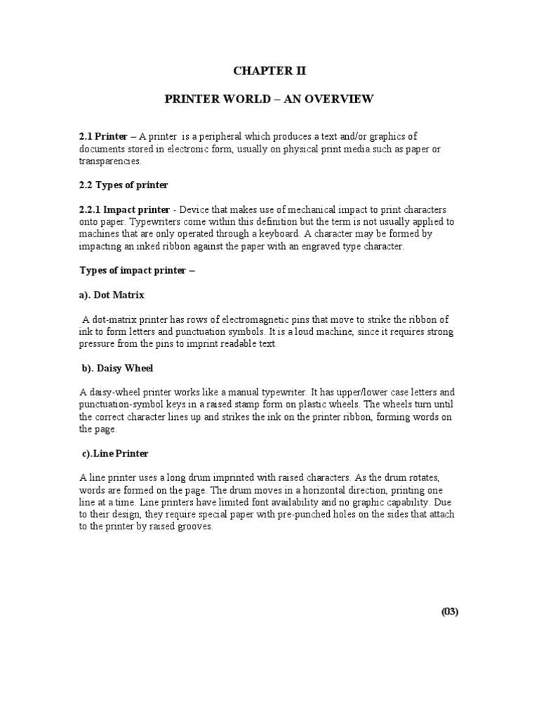 what is impact printer and its types